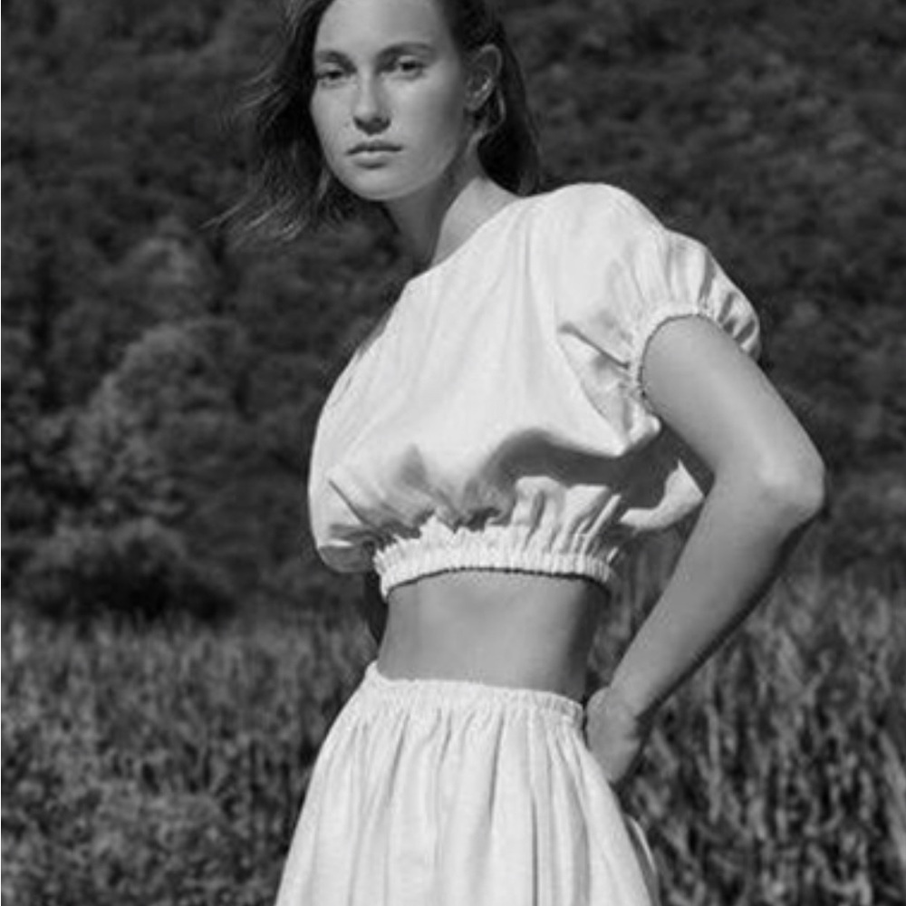 Matteau Cropped Cocoon Blouse Ivory